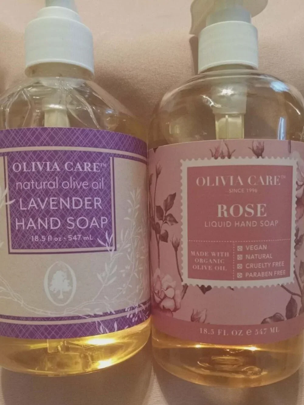 Olivia Care Lavender, And Rose Hand Soap, Lot Of 2